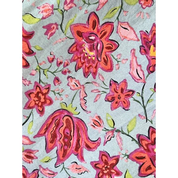 Carole Little Womens Silk Button-Up Shirt Dress 14 Island Prints Long Sleeve 80s - Picture 14 of 16